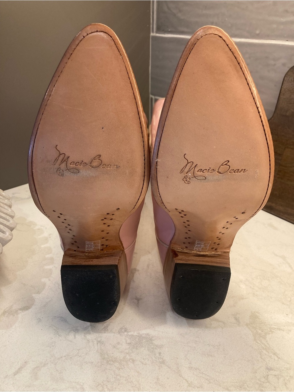 NWT MACIE BEAN Show Pony Cowboy Boots in Pink Women’s size 8 1/2 M - Picture 13 of 15